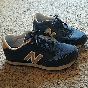 New Balance 501 navy and tan size 7.5